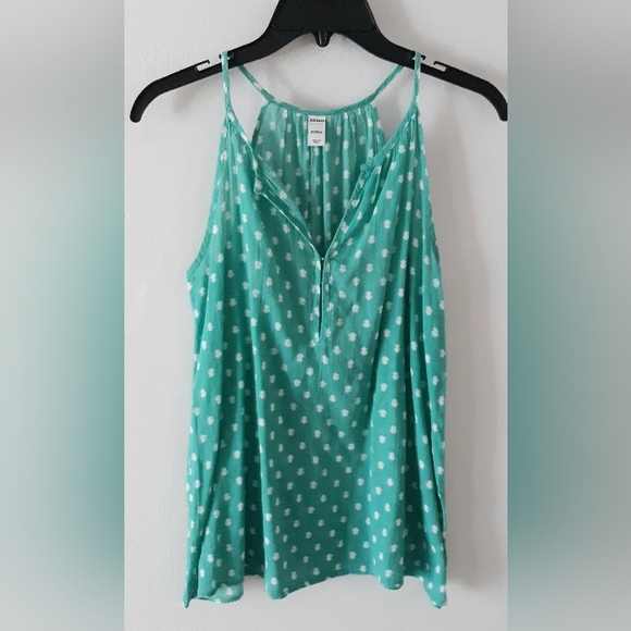 Old Navy Teal Polka Dot Tank Top - Picture 1 of 4